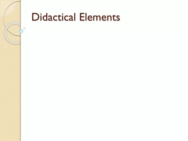 didactical elements
