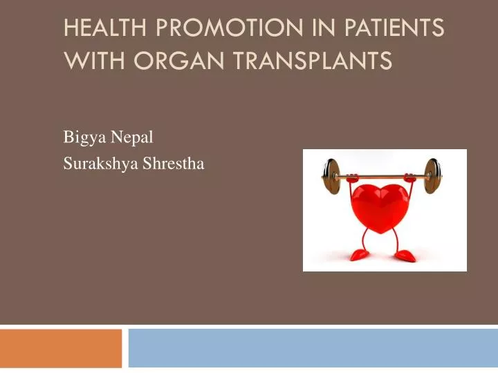 health promotion in patients with organ transplants