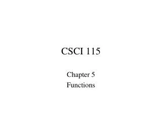 CSCI 115