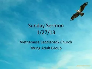 Sunday Sermon 1/27/13