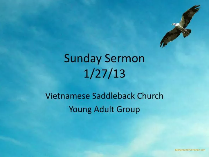 sunday sermon 1 27 13