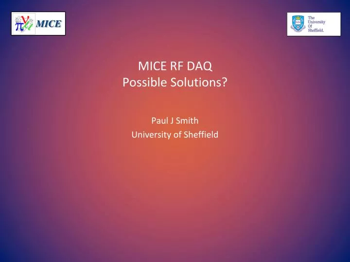 mice rf daq possible solutions