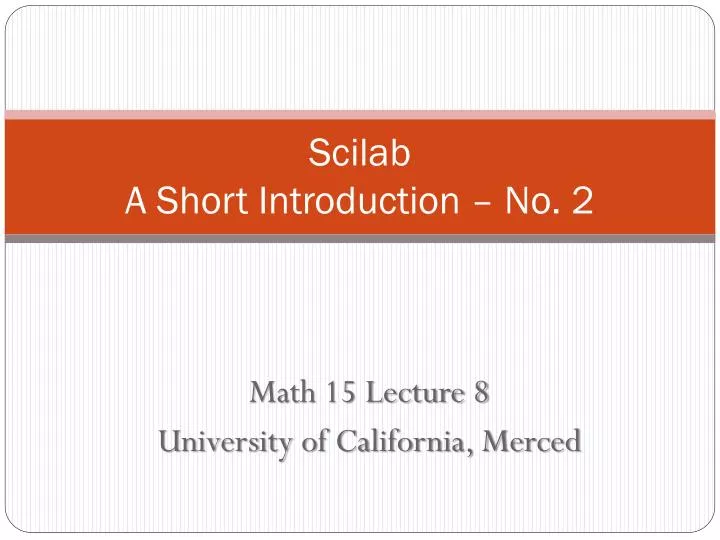 scilab a short introduction no 2