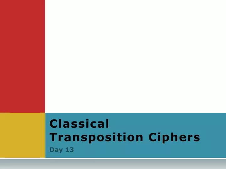 classical transposition ciphers