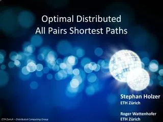 Optimal Distributed All Pairs Shortest Paths