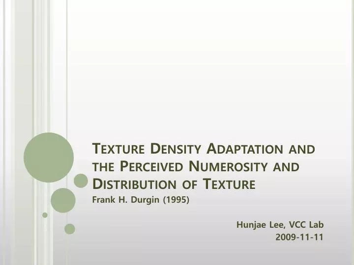 texture density adaptation and the perceived numerosity and distribution of texture