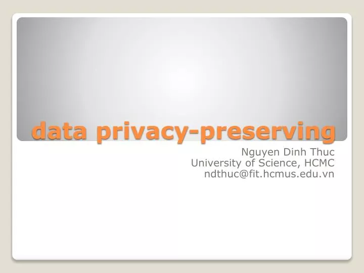 data privacy preserving