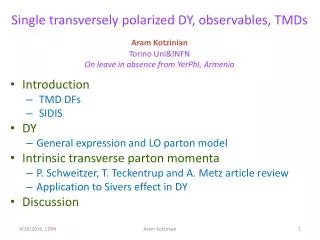Single transversely polarized DY, observables, TMDs