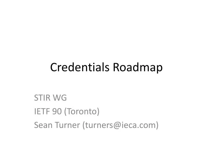 credentials roadmap