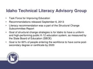 Idaho Technical Literacy Advisory Group