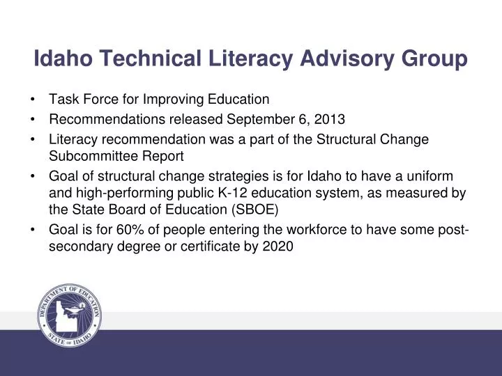 idaho technical literacy advisory group