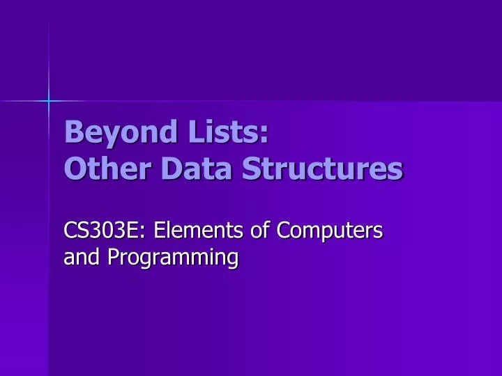beyond lists other data structures