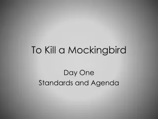 To Kill a Mockingbird