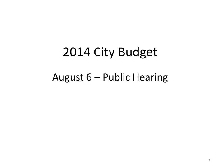 2014 city budget
