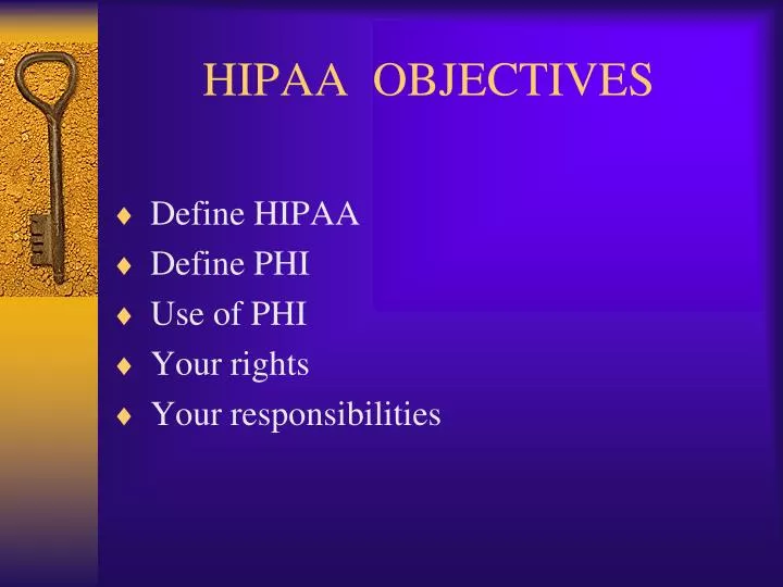 hipaa objectives
