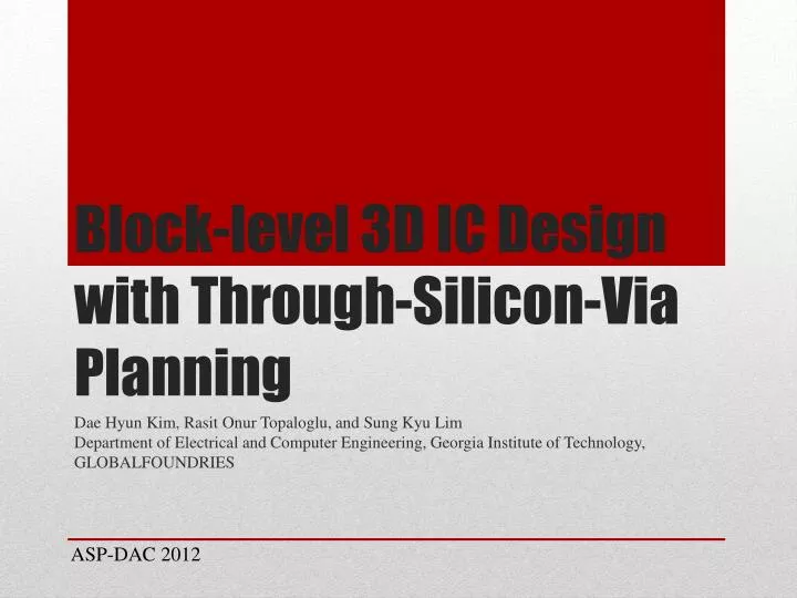 block level 3d ic design with through silicon via planning