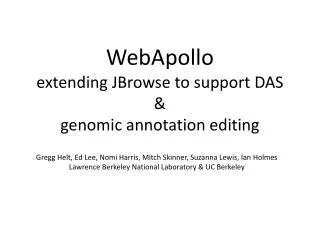 WebApollo extending JBrowse to support DAS &amp; genomic annotation editing