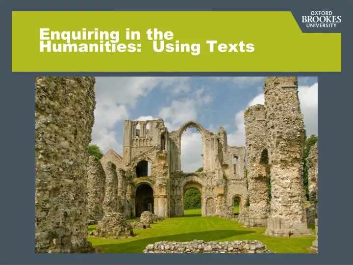 enquiring in the humanities using texts