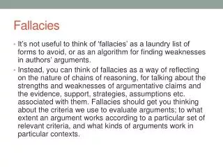 Fallacies