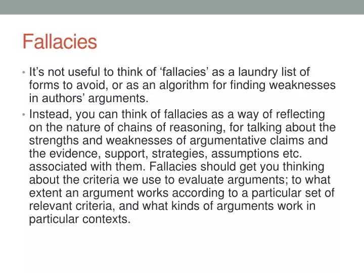 fallacies