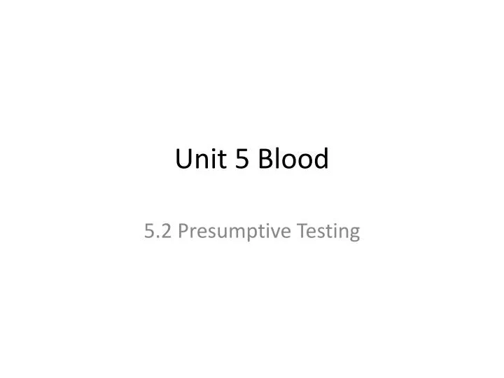 unit 5 blood