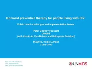 Isoniazid preventive therapy for people living with HIV: