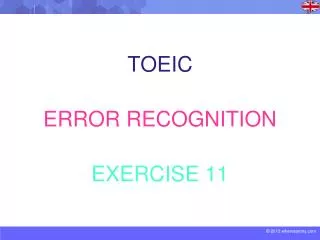 TOEIC ERROR RECOGNITION EXERCISE 11