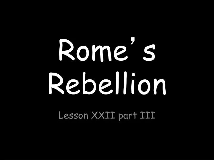 rome s rebellion