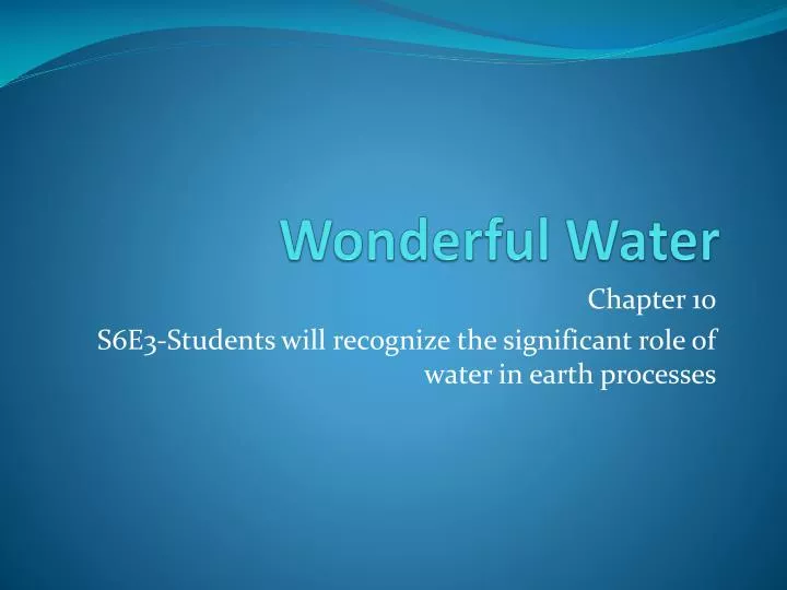 wonderful water