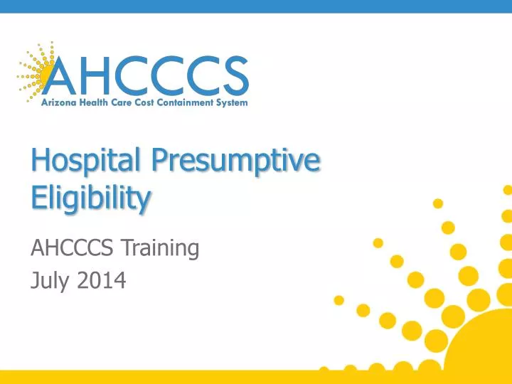 hospital presumptive eligibility