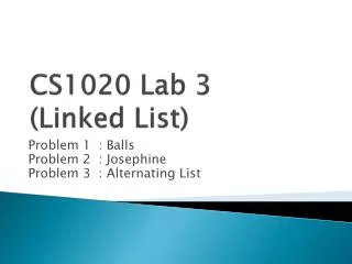 CS1020 Lab 3 (Linked List)