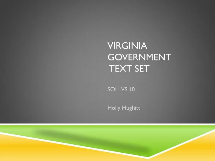 virginia government text set