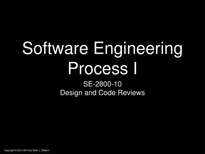 software engineering process i