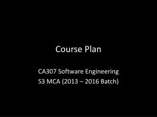 Course Plan