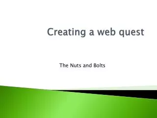 creating a web quest