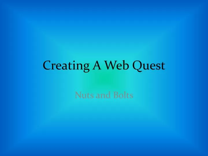 creating a web quest