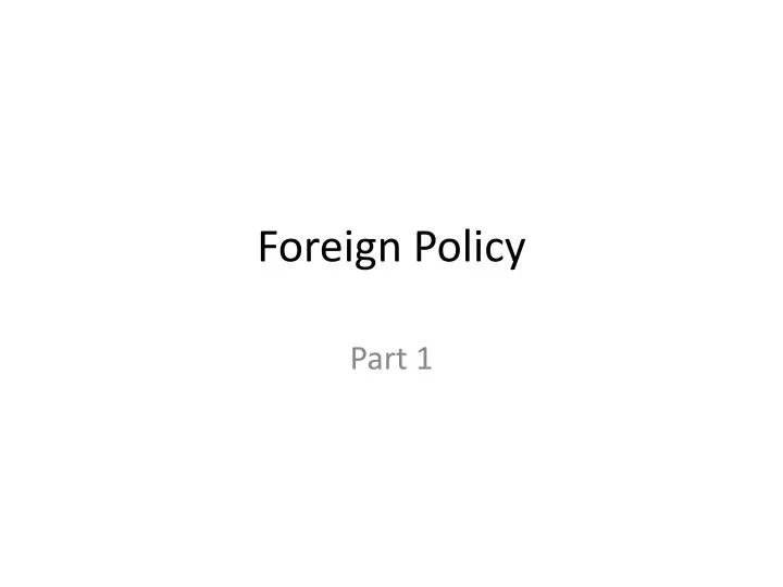 foreign policy