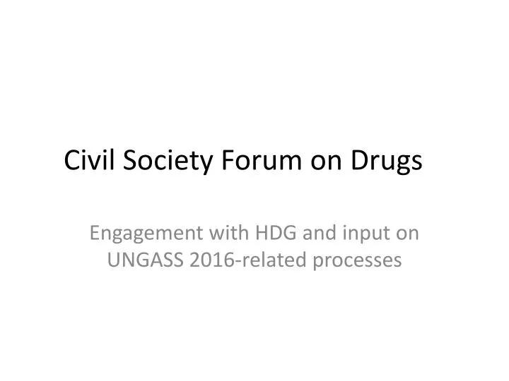 civil society forum on drugs