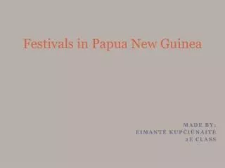 Festivals in Papua New Guinea