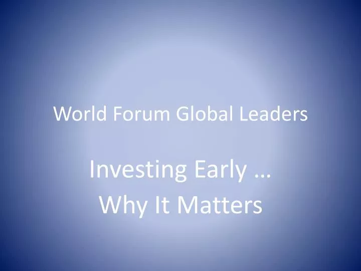 world forum global leaders