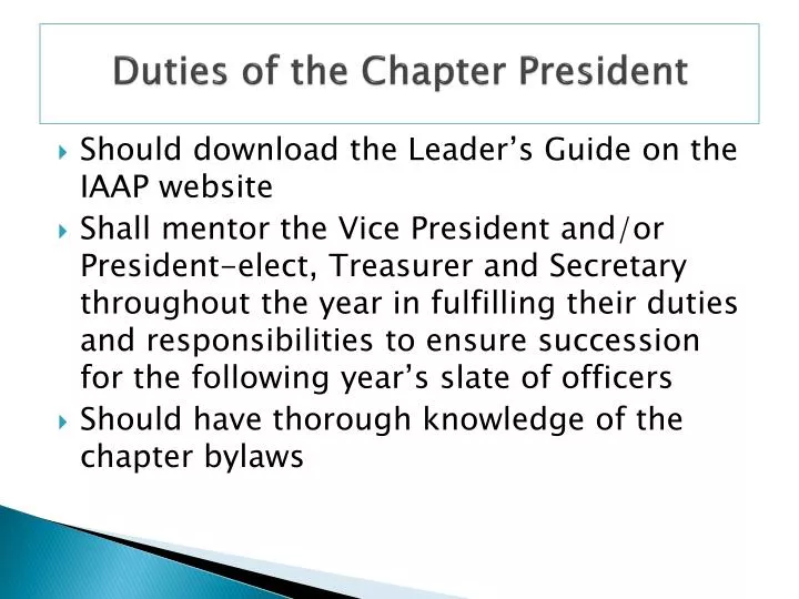 duties of the chapter president