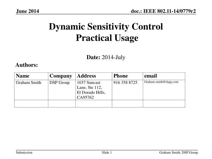 dynamic sensitivity control practical usage