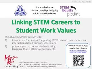 Linking STEM Careers to Student Work Values