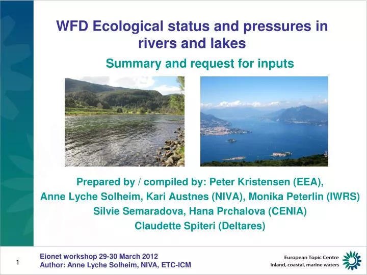 wfd ecological status and pressures in rivers and lakes