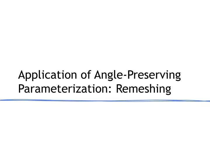 application of angle preserving parameterization remeshing