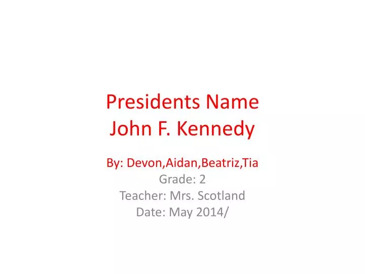 presidents name john f kennedy