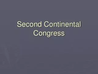 second continental congress