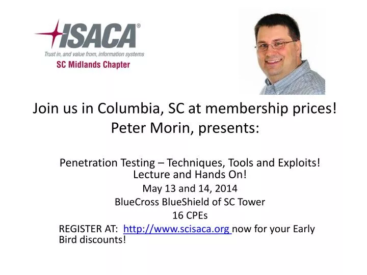 join us in columbia sc at membership prices peter morin presents