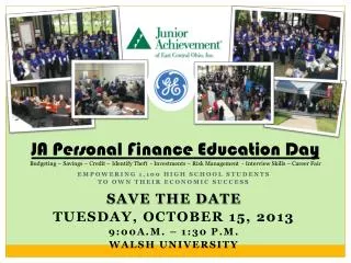 Empowering 1,100 high school Students to own their economic success Save the date
