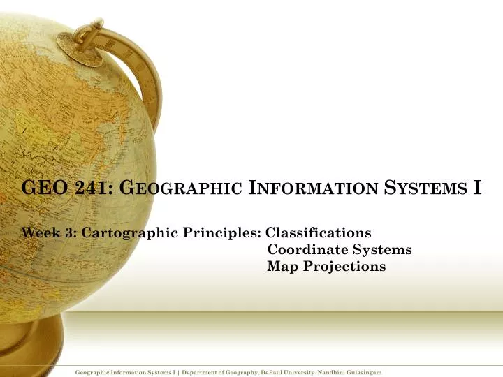 geo 241 geographic information systems i